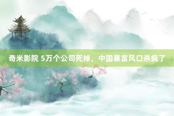 奇米影院 5万个公司死掉，中国暴富风口杀疯了