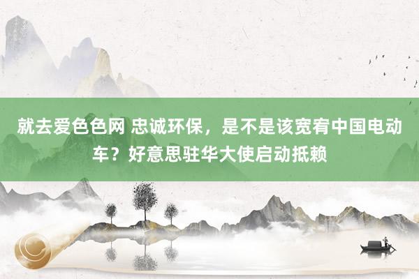 就去爱色色网 忠诚环保,是不是该宽宥中国电动车?好意思驻华大使启动抵赖