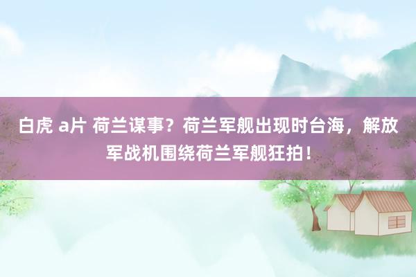 白虎 a片 荷兰谋事?荷兰军舰出现时台海,解放军战机围绕荷兰军舰狂拍!