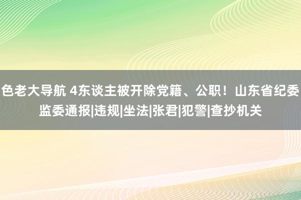 色老大导航 4东谈主被开除党籍、公职!山东省纪委监委通报|违规|坐法|张君|犯警|查抄机关