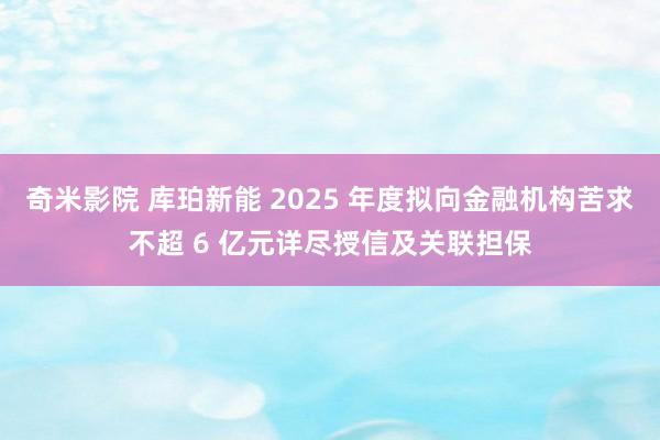 奇米影院 库珀新能 2025 年度拟向金融机构苦求不超 6 亿元详尽授信及关联担保