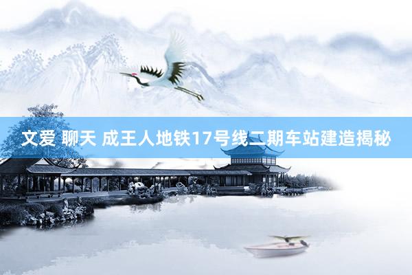 文爱 聊天 成王人地铁17号线二期车站建造揭秘