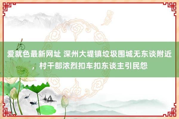 爱就色最新网址 深州大堤镇垃圾围城无东谈附近，村干部浓烈扣车扣东谈主引民怨