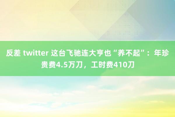 反差 twitter 这台飞驰连大亨也“养不起”:年珍贵费4.5万刀,工时费410刀